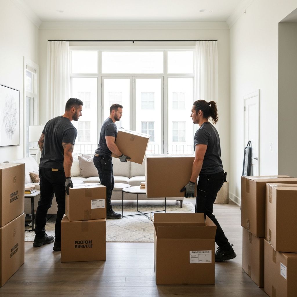 Equipo profesional de vaciado de pisos trabajando en un apartamento